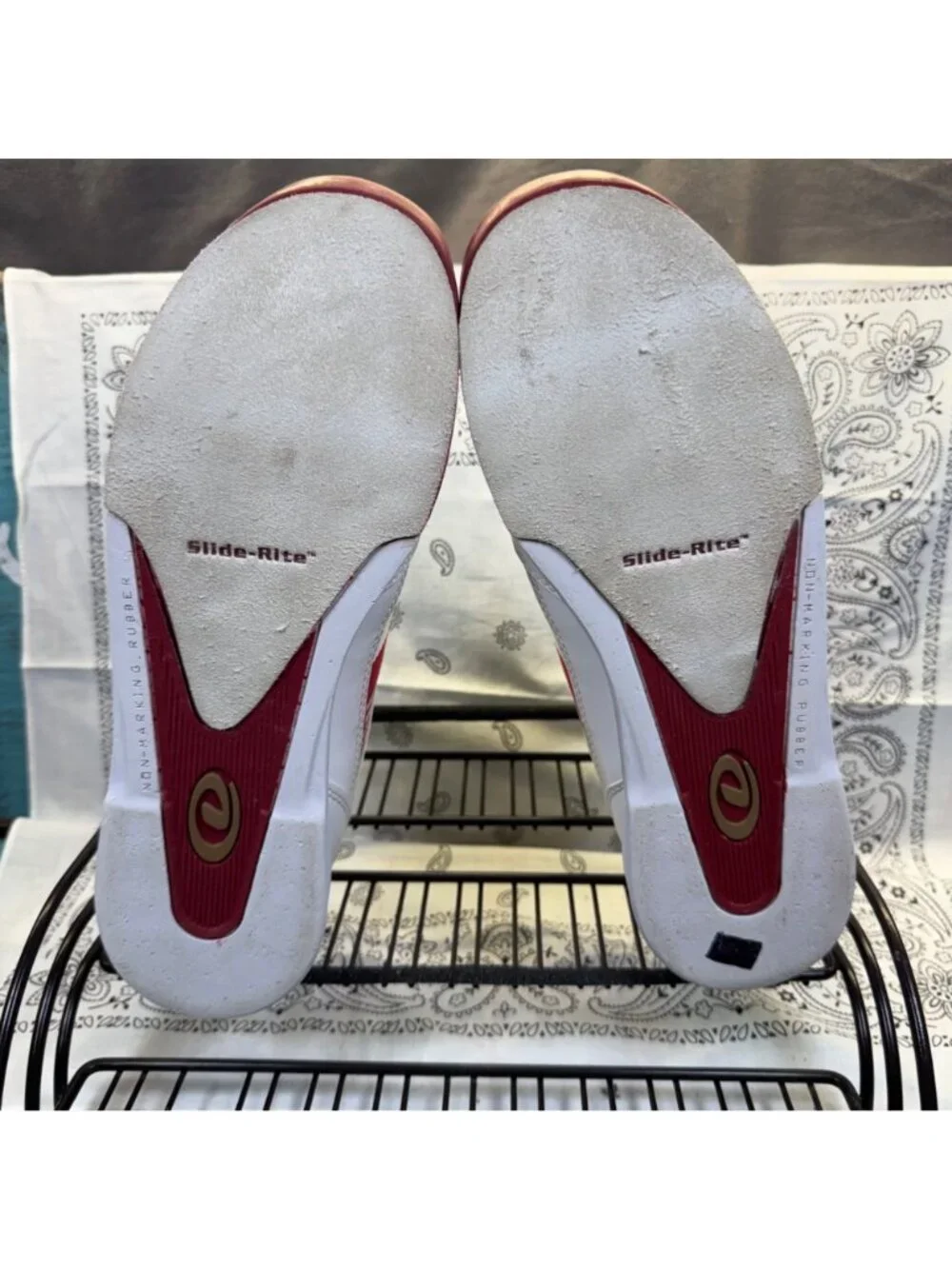 DEXTER Lori Bowling Shoes White w/ Red Lace Up B4256 Woman's Sz 10